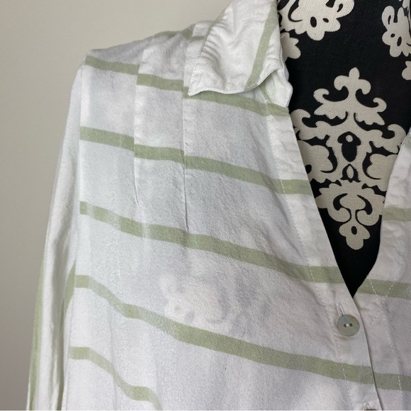 Soft Surroundings Striped Asymmetrical Button Wrap Tunic Top - Picture 11 of 13